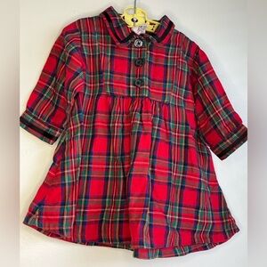 Vintage Baby Gap Red Plaid Dress Tartan Holiday 100% Cotton 3-6 mos